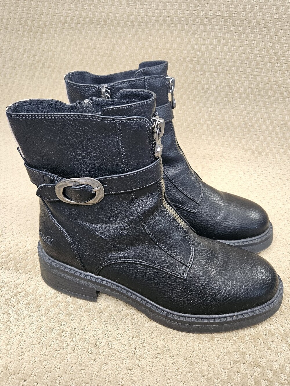 Blowfish Malibu Vozlyn black biker combat grunge vegan ankle boots size 10 M